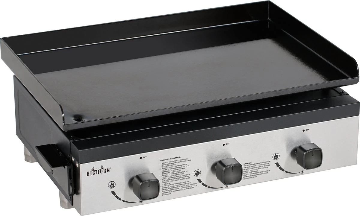 Bighorn Plancha Grill - Gasbarbecue – Tabletop – Draagbaar – 3 Branders 3 Bighorn Plancha Grill - Gasbarbecue – Tabletop – Draagbaar – 3 Branders