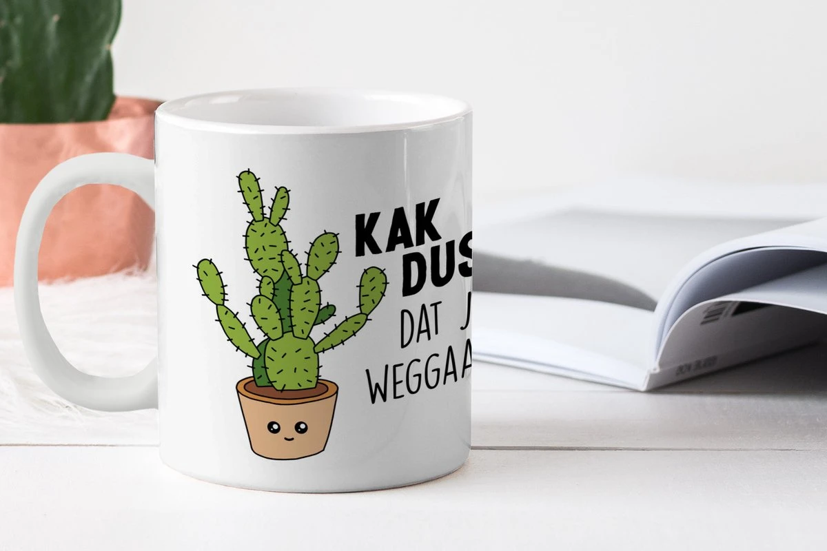 Mok - Koffiemok - Spreuken - Quote - 'Kak Dus Dat Je Weggaat' - Baan - Mokken - 350 ML - Beker - Koffiemokken - Theemok - Mok Met Tekst 3 Mok - Koffiemok - Spreuken - Quote - 'Kak Dus Dat Je Weggaat' - Baan - Mokken - 350 ML - Beker - Koffiemokken - Theemok - Mok Met Tekst - Afbeelding 2