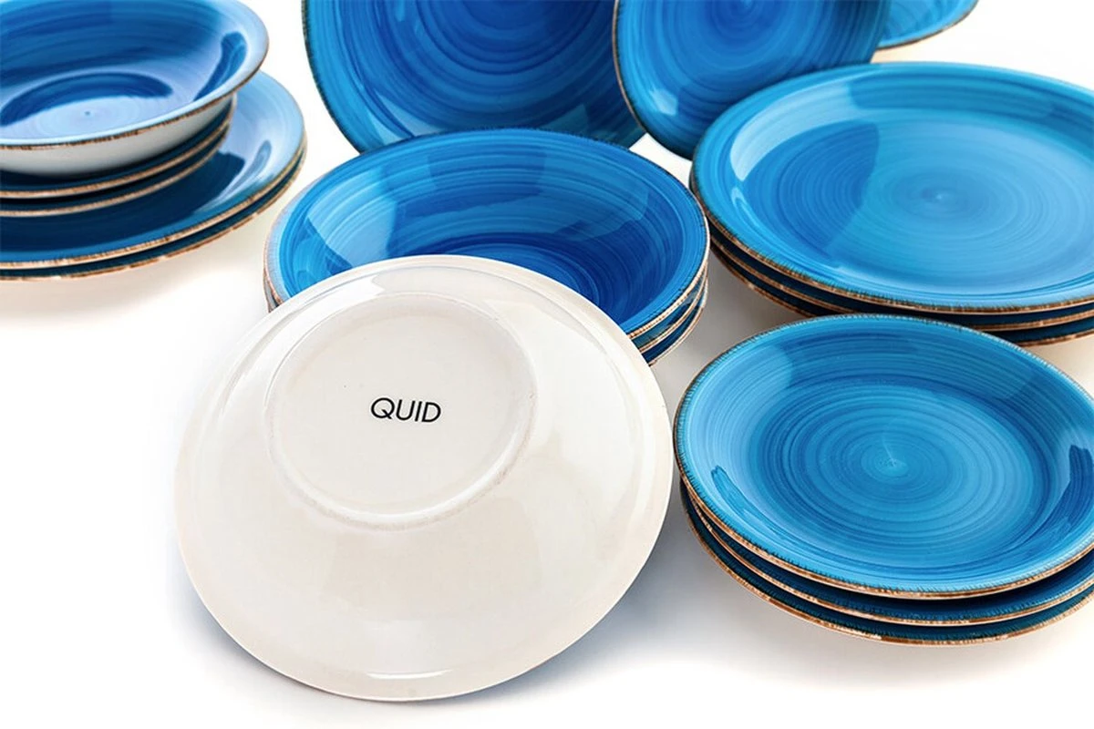 Quid | 18-delige Bordenset | Aardenwerk Bordenset | Vita Azul | Blauw 6 Quid | 18-delige Bordenset | Aardenwerk Bordenset | Vita Azul | Blauw - Afbeelding 4