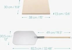 Navaris Pizzasteen XL Voor Oven En Barbecue - Rechthoekige Pizzaplaat 38 X 30 Cm - Inclusief Pizzaschep Met Extra Lang Handvat En Receptenboek -Keukengerei Winkel 1200x834 4