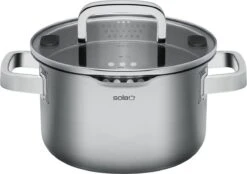 Sola Pannenset Juvia - 4 Delig - Ø 16,16,18,20 Cm - Zilver - RVS - Sandwichbodem -Keukengerei Winkel 1200x844