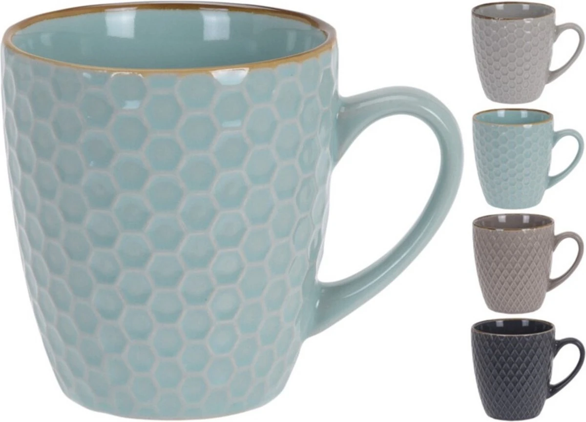 Excellent Houseware Set Van 8x Stuks Luxe Gekleurde Stoneware Bekers/koffiekopjes 200 Ml - Kopjes/koffiebekers 3 Excellent Houseware Set Van 8x Stuks Luxe Gekleurde Stoneware Bekers/koffiekopjes 200 Ml - Kopjes/koffiebekers