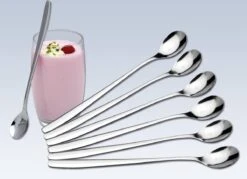 Merkloos Latte Macchiato Lepels – RVS Lange Yoghurt, Dessert Of Koffie Lepeltjes – Set Van 6 Stuks -Keukengerei Winkel 1200x868