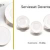 LeRijn® Serviesset Deventer 6 Persoons - 18 Delig - Licht Crème Wit Met Gouden Rand En Motief - Dinerborden - Soepborden - Dessertborden - Borden Servies - Bordenset -Keukengerei Winkel 1200x872 2