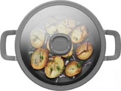 BergHOFF Leo Hapjespan Stone - 28 Cm - Met Glazen Deksel -Keukengerei Winkel 1200x904 1