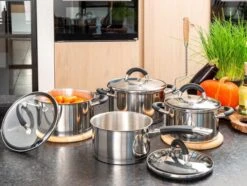 Sola Pannenset Venice - 4 Delig - Ø 16,16,18,20 Cm - Zilver - RVS - Sandwichbodem -Keukengerei Winkel 1200x906 14