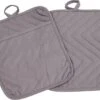 Roegaarden Pannenlappen - Pannenlap - 2 Stuks - Met Insteekvakken - Grijs -Keukengerei Winkel 1200x908