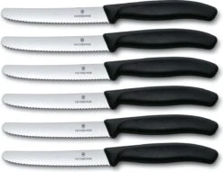 Victorinox Tafelmes 6 Stuks Zwart Krom Heft -Keukengerei Winkel 1200x927