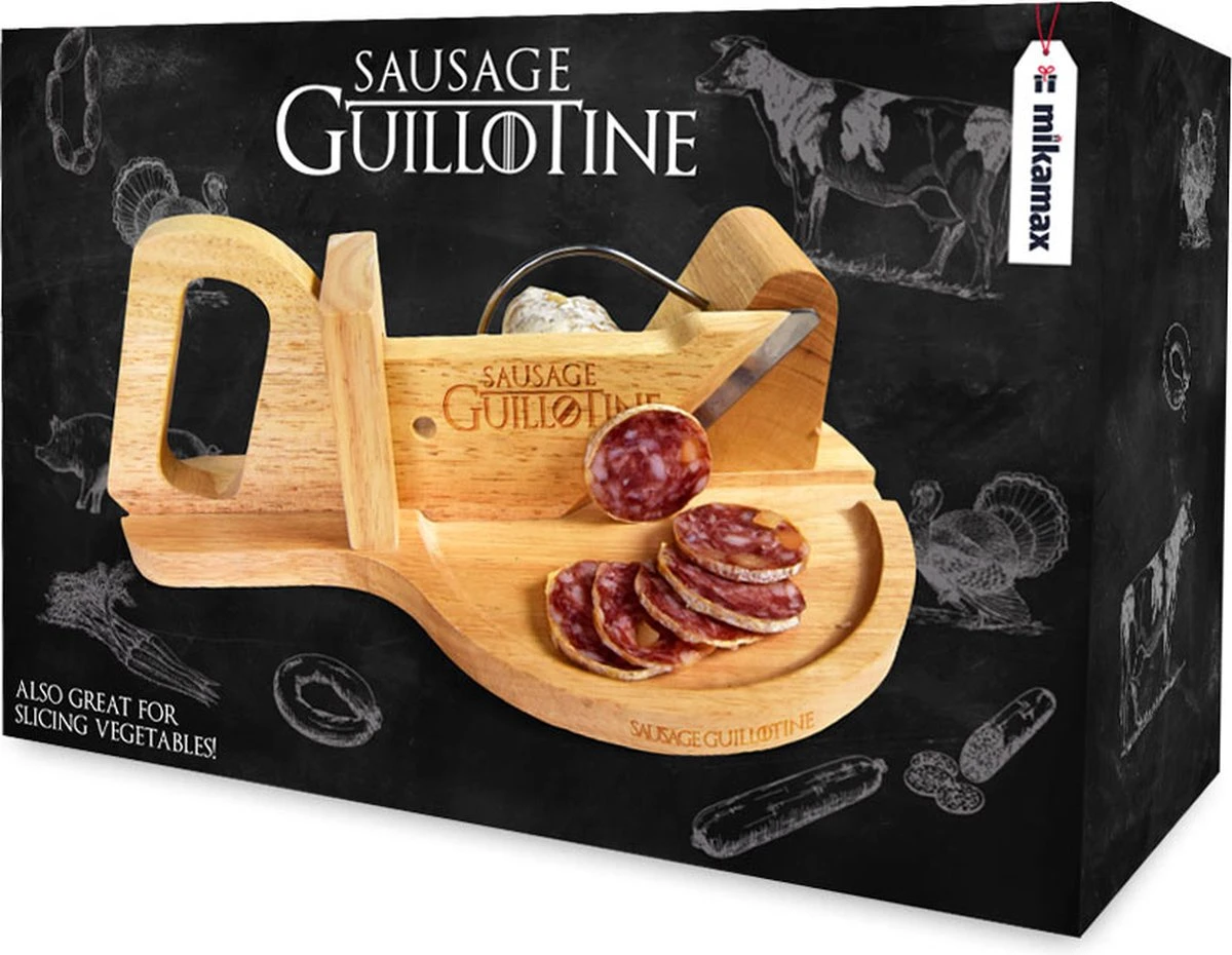MikaMax Worst Guillotine - Worstsnijder - Worst Snijplank - Sausage Guillotine - Makkelijk Schoon Te Maken - RVS Mes - Bamboe - 30 X 19cm 5 MikaMax Worst Guillotine - Worstsnijder - Worst Snijplank - Sausage Guillotine - Makkelijk Schoon Te Maken - RVS Mes - Bamboe - 30 X 19cm - Afbeelding 3