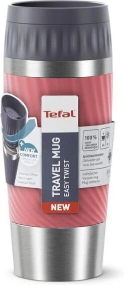 Tefal Travel Mug Easy Twist Thermobeker - Koraalrood - 0,36 Liter -Keukengerei Winkel 522x1200