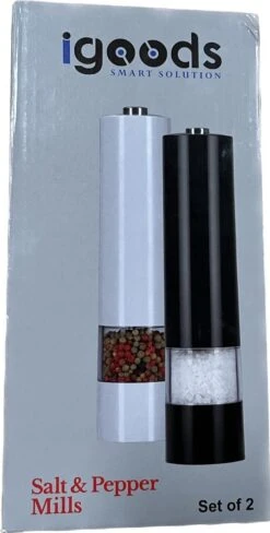 IGOODS Keramiek Elektrische Pepermolen En Zoutmolen - Pepermolen - Zoutmolen - 2 Stuks- Wit -Keukengerei Winkel 607x1200