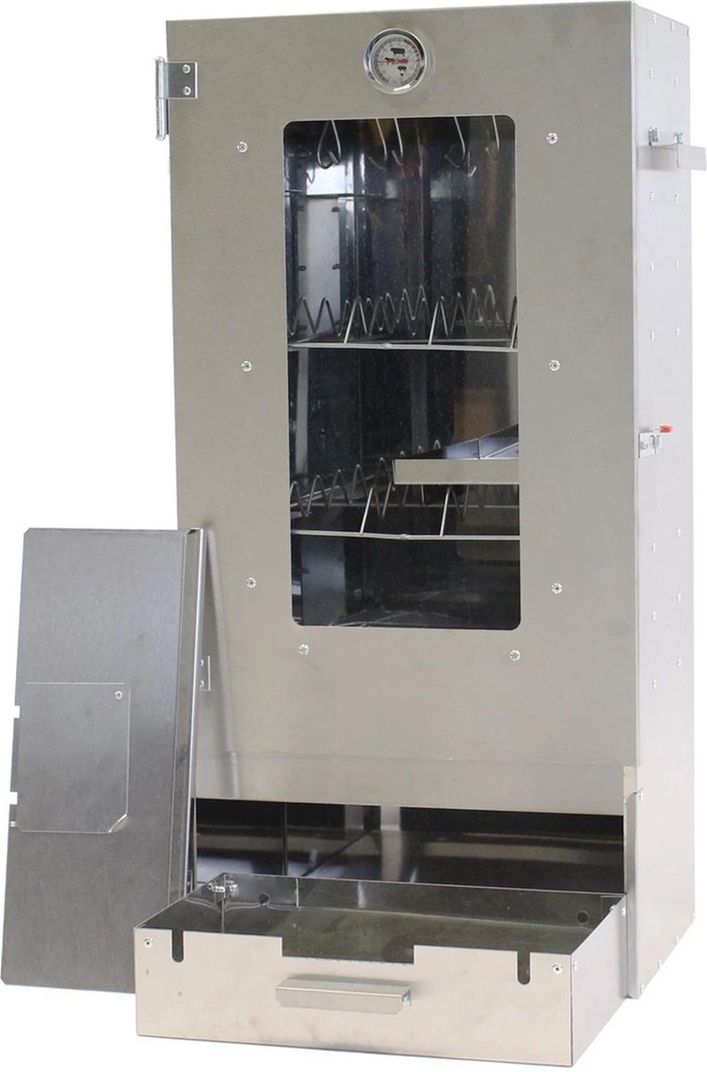 2-L Home & Garden XL Rookoven - RVS - 80x40x28 Cm - 3 Etages 4 2-L Home & Garden XL Rookoven - RVS - 80x40x28 Cm - 3 Etages - Afbeelding 2