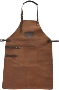 Old West BBQ Schort Barbecue Schort Leer - Cognac Bruin -Keukengerei Winkel 792x1200