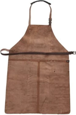Old West BBQ Schort Barbecue Schort Leer - Cognac Bruin -Keukengerei Winkel 799x1200