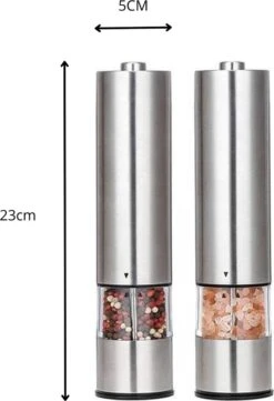 MD-Goods ® Elektrische Peper En Zoutmolen Set - Pepermolen - RVS - Cadeau - Restaurant Kwaliteit -Keukengerei Winkel 821x1200
