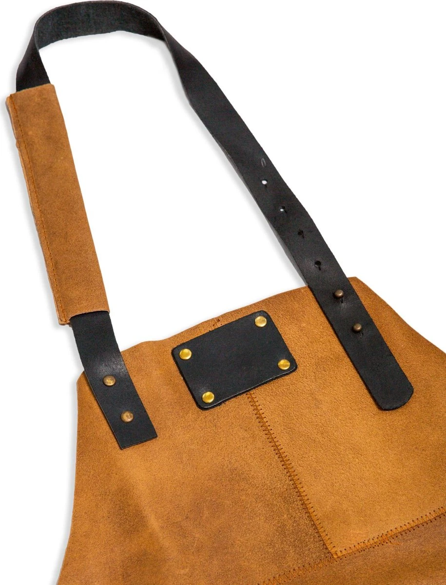 Leren Schort – Soepel Licht Bruin Leer - Barbecueschort - Kokschort - Kookschort – Keukenschort Man – 81 X 56 Cm 5 Leren Schort – Soepel Licht Bruin Leer - Barbecueschort - Kokschort - Kookschort – Keukenschort Man – 81 X 56 Cm - Afbeelding 3